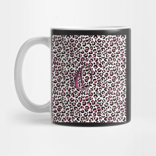 Letter Q Monogram & Pink Leopard Print Mug